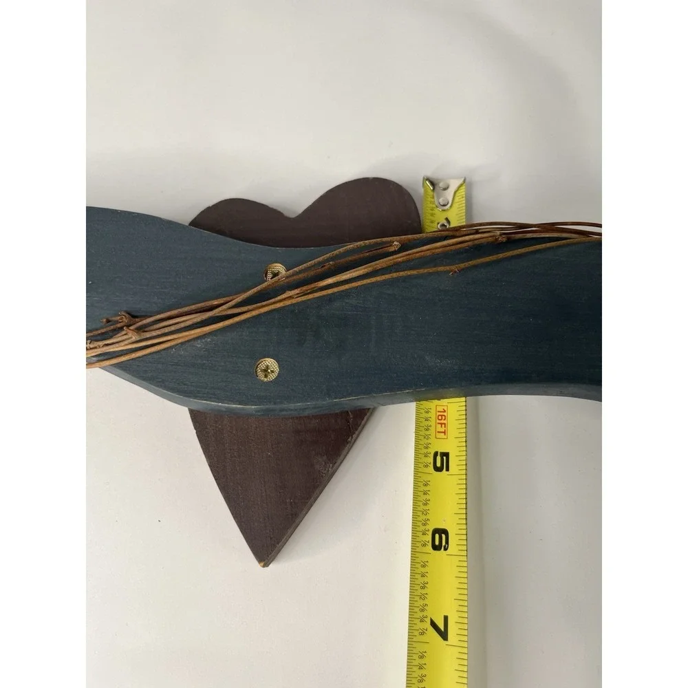 Vintage Wooden Heart Banner Wall Hanging Wooden Cottage Decor Primitive 31